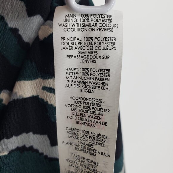 Nasty Gal Zebra Print Midi Dress 8 Long Sleeves High Low Hem Green Black - Picture 11 of 11